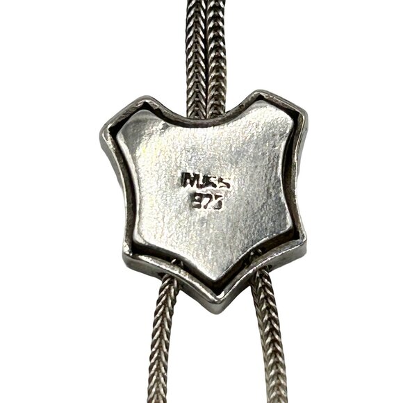 Antique 925 Sterling Silver Beaded Adjustable Slider Bracelet Tassel Crest - Picture 4 of 4